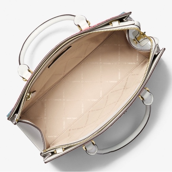 Michael Kors Sheila Medium Rainbow Signature Logo Satchel Bag Rainbow - Picture 8 of 10